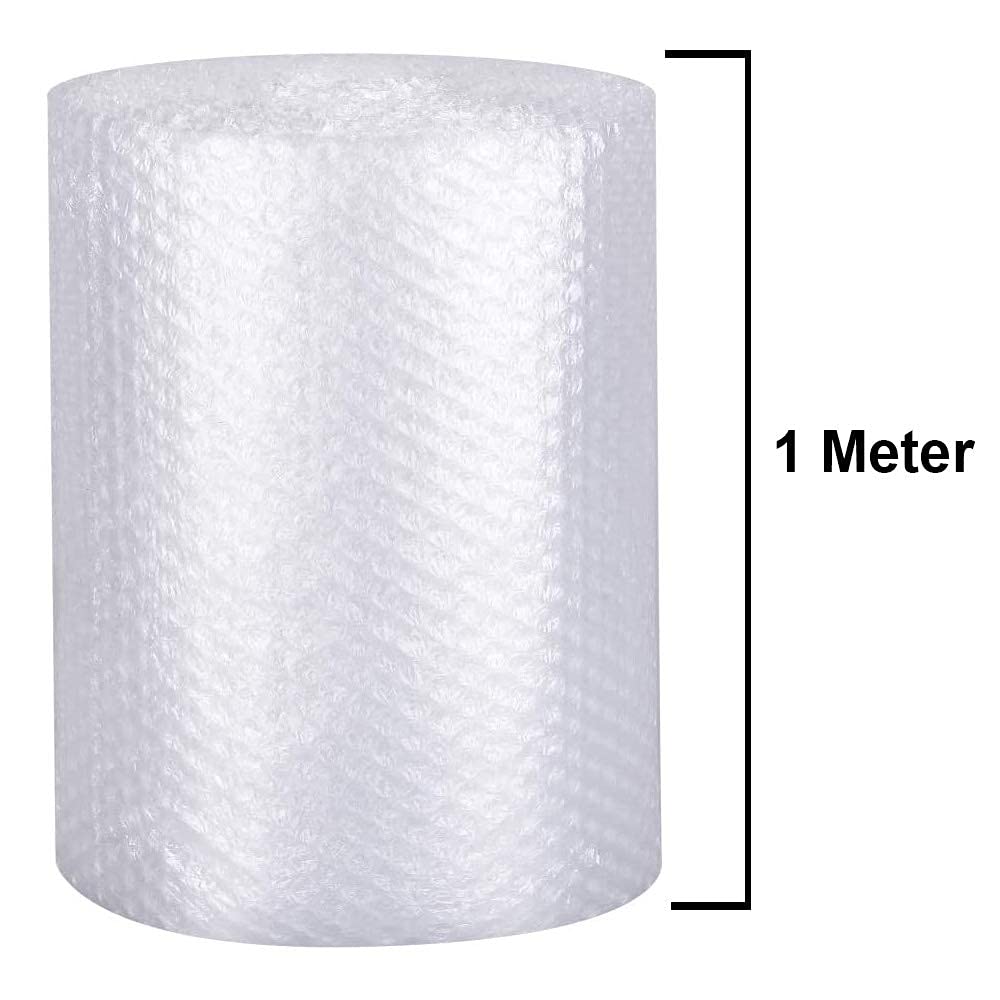 Wrightsellers Premium Bubble Wrap Roll – 1 Meter Wide, 5 Meter Length (40 GSM, Transparent) | Multipurpose Packing Roll for Fragile & Non-Fragile Items