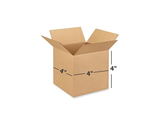 Wrightsellers 4x4x4 Corrugated Carton Box | 3-Ply Compact Packing Box for Small Goods, Gifts & Storage | Eco-Friendly & Durable