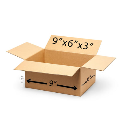 Wrightsellers 9x6x3 Corrugated Carton Box | 3-Ply Strong Packing Box for Shipping, Storage & E-Commerce | Eco-Friendly & Durable Packaging