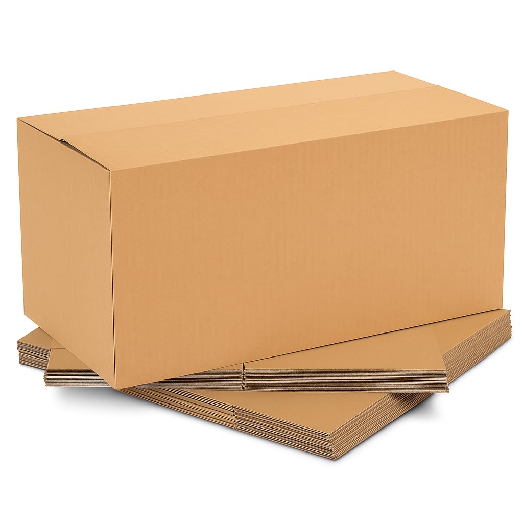 Wrightsellers 27x13x14 Corrugated Carton Box | 3-Ply Large Packing Box for Storage, Shipping & Moving | Recyclable & Eco-Friendly Packaging