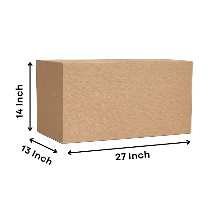 Wrightsellers 27x13x14 Corrugated Carton Box | 3-Ply Large Packing Box for Storage, Shipping & Moving | Recyclable & Eco-Friendly Packaging