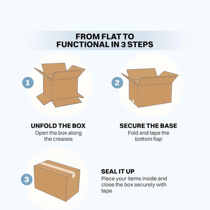 Wrightsellers 9x6x3 Corrugated Carton Box | 3-Ply Strong Packing Box for Shipping, Storage & E-Commerce | Eco-Friendly & Durable Packaging