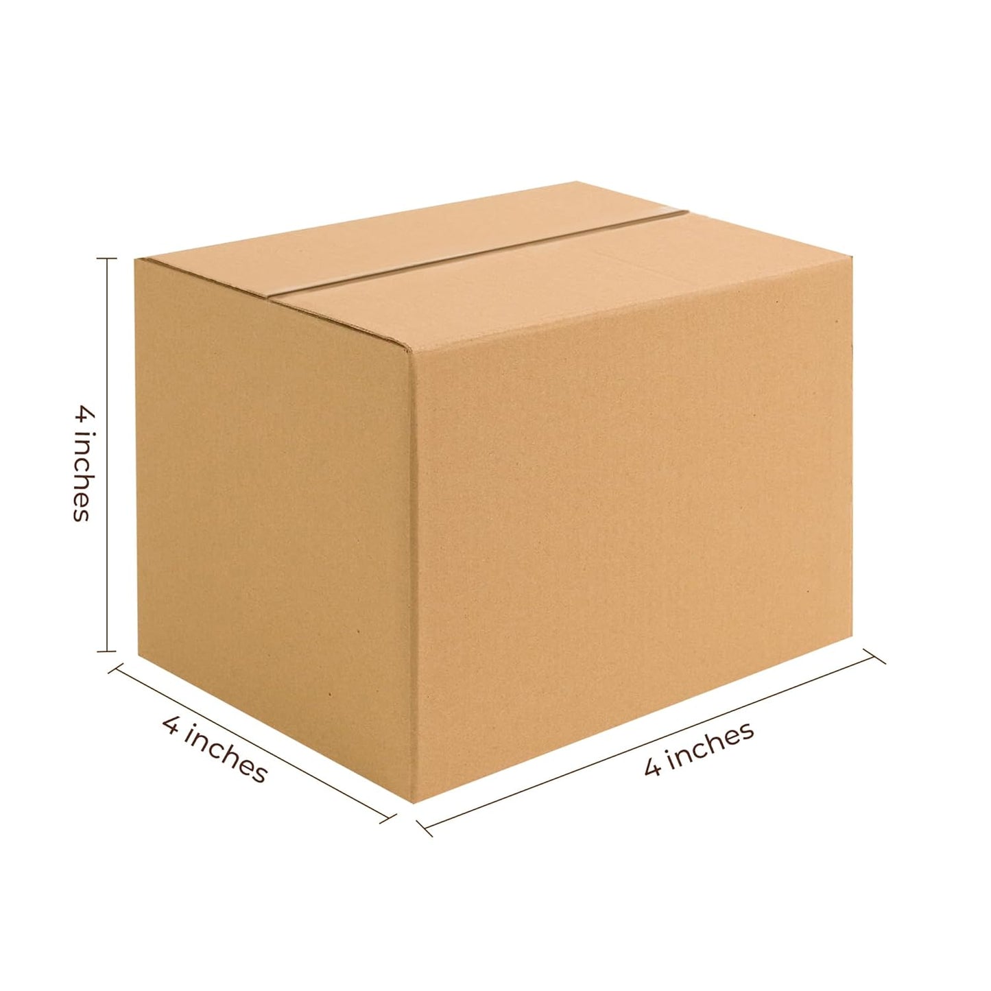 Wrightsellers 4x4x4 Corrugated Carton Box | 3-Ply Compact Packing Box for Small Goods, Gifts & Storage | Eco-Friendly & Durable