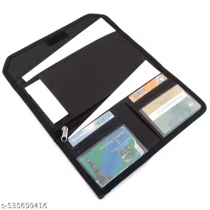 Wrightsellers All Car Document Holder Organizer – Black Nylon Travel Organizer for Vehicle Papers, IDs, Cards, Passbooks & Cheque Books