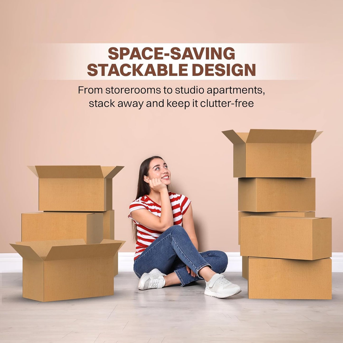 Wrightsellers 9x6x3 Corrugated Carton Box | 3-Ply Strong Packing Box for Shipping, Storage & E-Commerce | Eco-Friendly & Durable Packaging