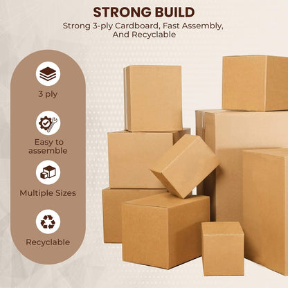 Wrightsellers 27x13x14 Corrugated Carton Box | 3-Ply Large Packing Box for Storage, Shipping & Moving | Recyclable & Eco-Friendly Packaging