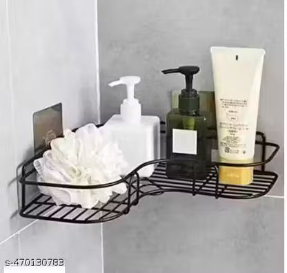 Wrightsellers Metal Bathroom Corner Rack Storage Shelf – Stainless Steel Wall-Mounted Organizer, Bathroom Storage Rack, Steel Shelf for Toiletries & Accessories (Pack of 1)