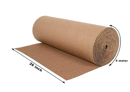 Wrightsellers Blueprint 2-Ply Corrugated Packaging Roll – Brown (150/120 GSM, 26 Inch × 5 Meter) | Heavy-Duty Cushioning & Packing Material