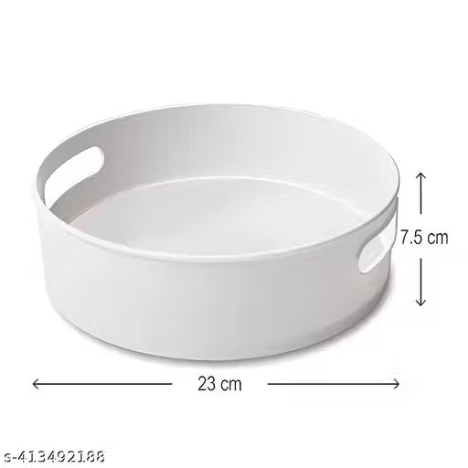 Wrightsellers Presents Multi-Purpose 360° Rotating Organizer Tray | Lazy Susan Revolving Tray for Kitchen, Spices, Cosmetics & Home Storage (White)