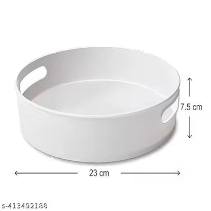 Wrightsellers Presents Multi-Purpose 360° Rotating Organizer Tray | Lazy Susan Revolving Tray for Kitchen, Spices, Cosmetics & Home Storage (White)