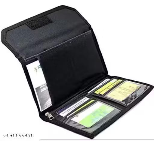 Wrightsellers All Car Document Holder Organizer – Black Nylon Travel Organizer for Vehicle Papers, IDs, Cards, Passbooks & Cheque Books