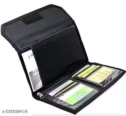 Wrightsellers All Car Document Holder Organizer – Black Nylon Travel Organizer for Vehicle Papers, IDs, Cards, Passbooks & Cheque Books