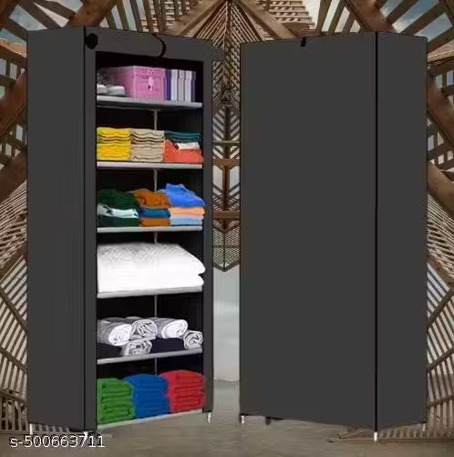 Wrightsellers Foldable Multi-Purpose Shoe Rack Stand | 6-Layer Space-Saving Shoe Organizer for Home & Office (Black, Plastic)