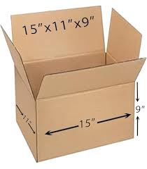 Wrightsellers 15x11x19 Corrugated Carton Box | 3-Ply Large Packing Box for Moving, Shipping & Storage | Eco-Friendly & Durable Packaging