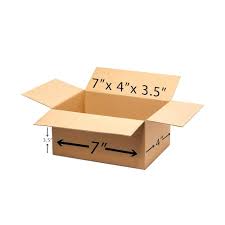 Wrightsellers 7x4x3.5 Corrugated Carton Box | 3-Ply Compact Packing Box for Small Goods, Gifts & Courier | Eco-Friendly & Durable