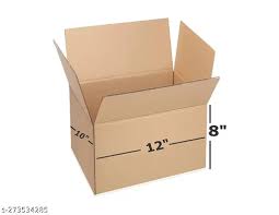 Wrightsellers 12X10X8 Corrugated Carton Box | 3-Ply Strong Packing Box for Storage, Moving & Shipping | Eco-Friendly & Recyclable Packaging