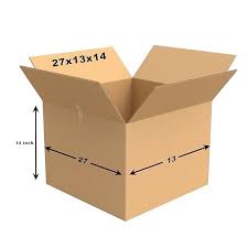 Wrightsellers 27x13x14 Corrugated Carton Box | 3-Ply Large Packing Box for Storage, Shipping & Moving | Recyclable & Eco-Friendly Packaging