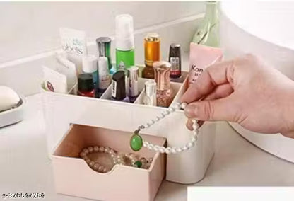 Wrightsellers Multi-Compartment Desk Organizer with Drawer | Stationery & Office Supplies Storage for Home, Office & Study Table (pack of 2)