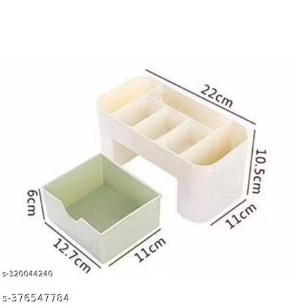 Wrightsellers Multi-Compartment Desk Organizer with Drawer | Stationery & Office Supplies Storage for Home, Office & Study Table (pack of 2)